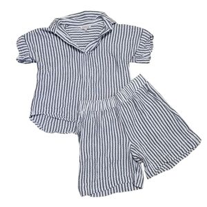 Nanette Lepore Blue and White Striped Pajama Set